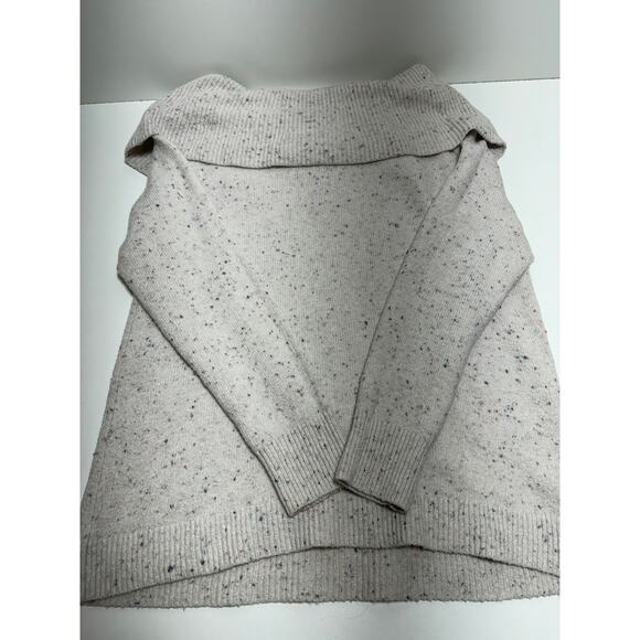 Loft Sweater Speckled Pink Cowl Neck Size Medium Long Sleeve Career Casual - Picture 7 of 9